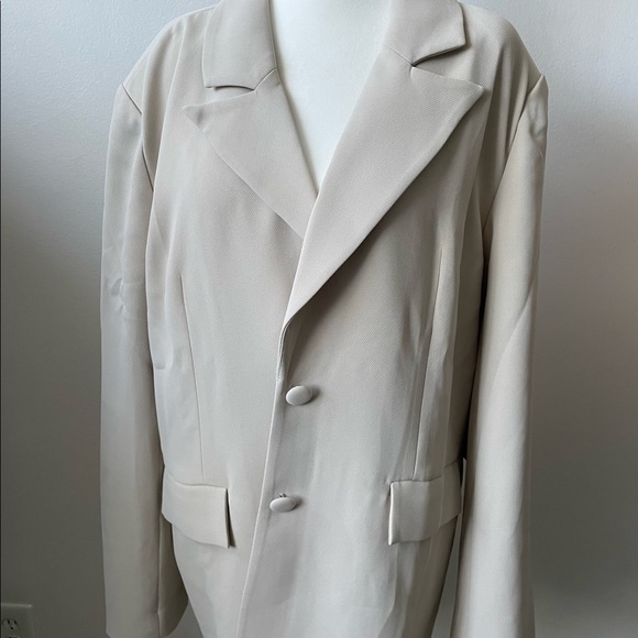 NWT Good American Peyote Boyfriend Oversized Tan Creme Blazer Size S/M - Picture 9 of 16
